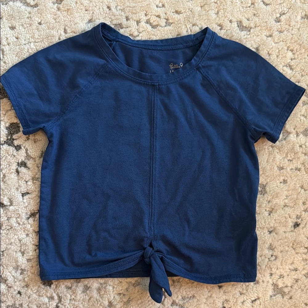 Lilly Pulitzer Blue Short Sleeve Tee with Knot Detail